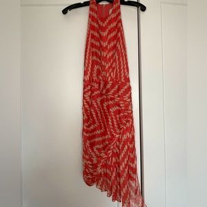 Vintage Milly size 2 chiffon printed orange dress open back